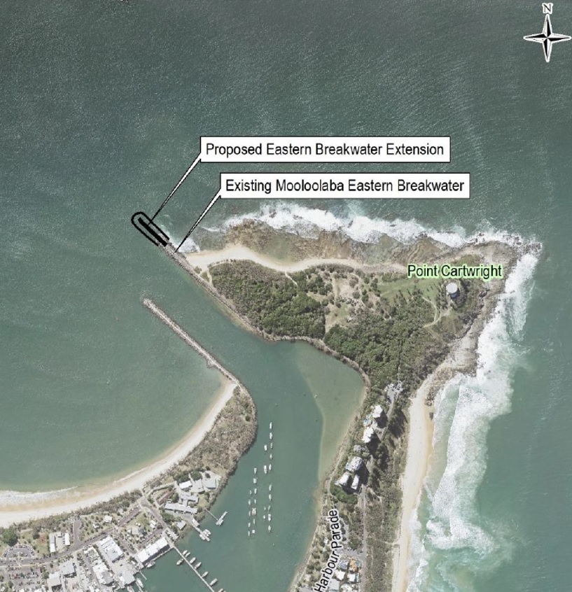 Proposed extension to the channel eastern breakwater