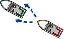 Diagram showing overtaking on the water