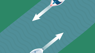 Animated image showing boats passing in rivers and channels