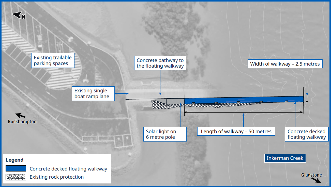Proposed concept design of the Inkerman Creek Floating Walkway (Port Alma Road) project