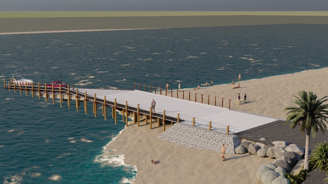 Artist impression of what the Kurrimine Beach boat ramp upgrade.