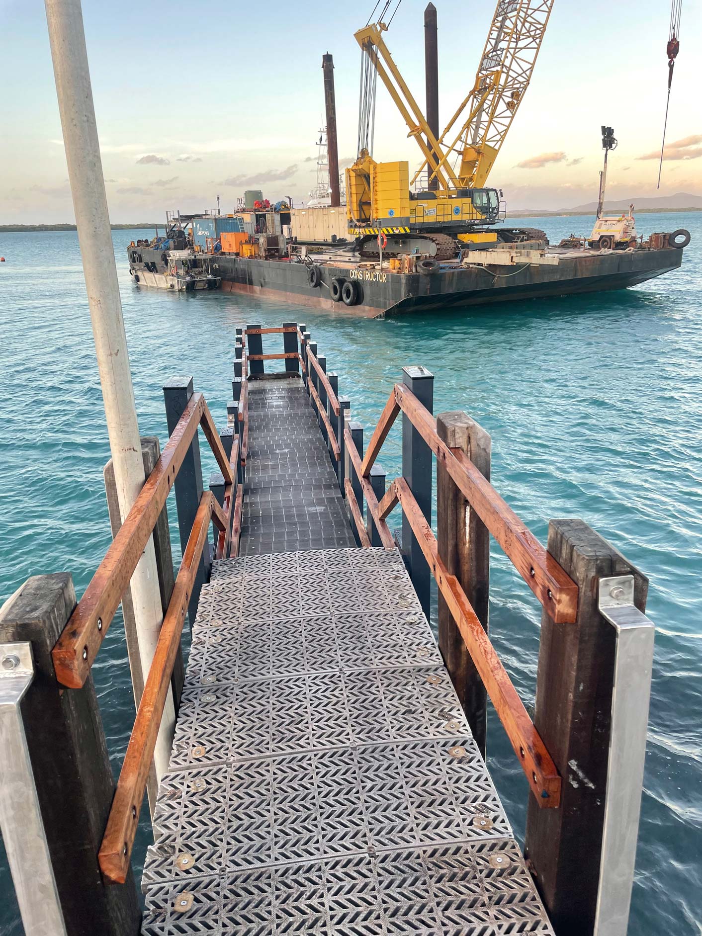 Repaired jetty at Badu Torres Strait as part of make safe repair works in the Torres Strait Marine Infrastructure Program