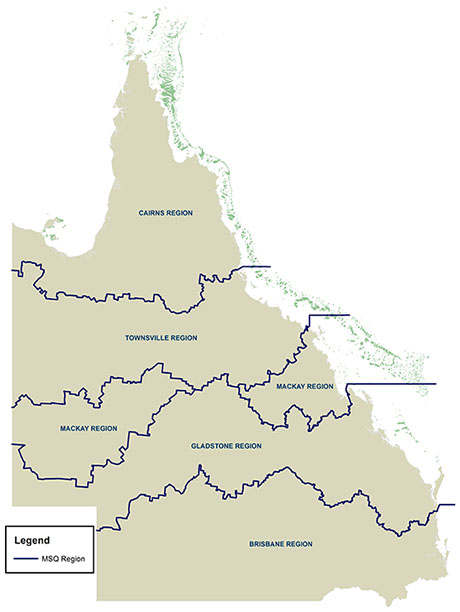 map of all the regions in Queensland 