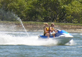 Image of a personal watercraft operating on the Noosa River