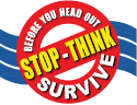 stop, think, survive graphic from the Torres Strait marine safety program