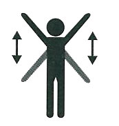 figure of a person raising and lowering arms to indicate distress